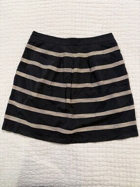 LOFT Skirt with Cream Horizontal Stripes
